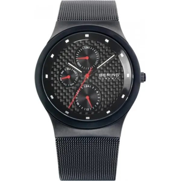 Montre en céramique extra plate noire pour hommes Bering