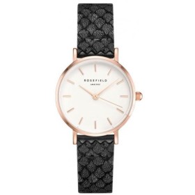 Montre Rosefield noire, blanche et rose gold pour femme