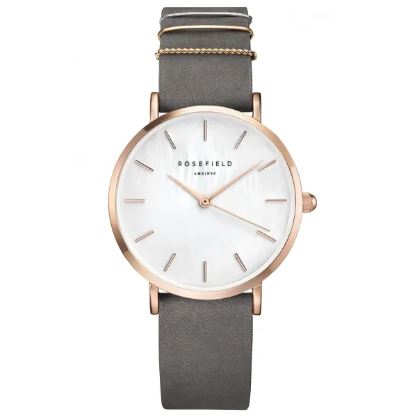 Montre Rosefield grise et blanche pour femme