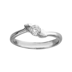 BAGUE ARGENT RHODIE OXYDE BLANC SERTI ENTRE 2 COEURS, bague femme, 066311