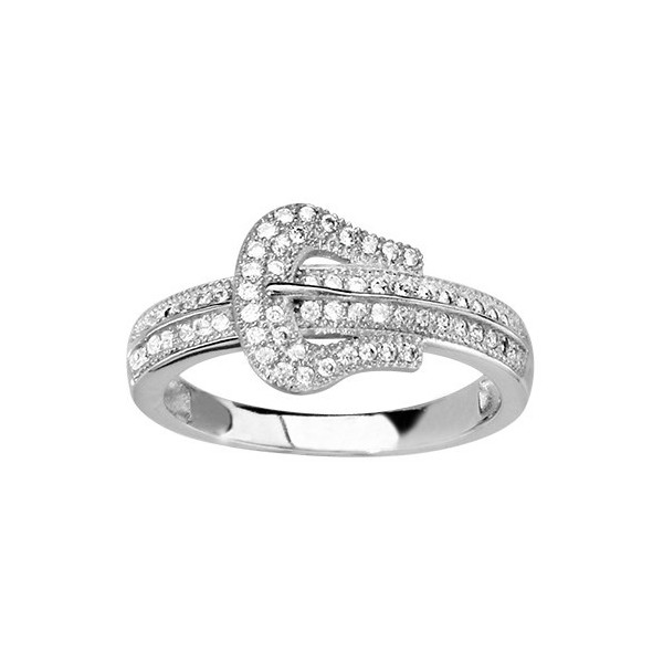 BAGUE ARGENT RHODIE FORME CEINTURE OXYDES MICRO SERTIS, bague femme, 066341