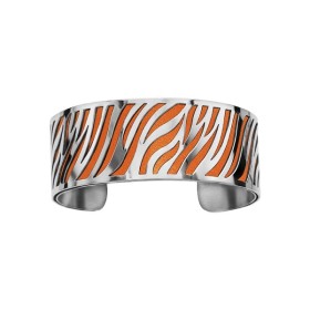 Bracelet en acier de type manchette avec motifs orange