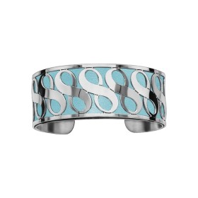 Bracelet en acier de type manchette avec motifs bleu ciel