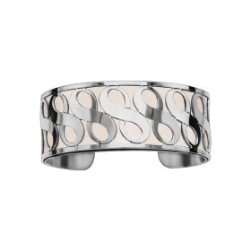 Bracelet en acier de type manchette avec motifs infini blanc