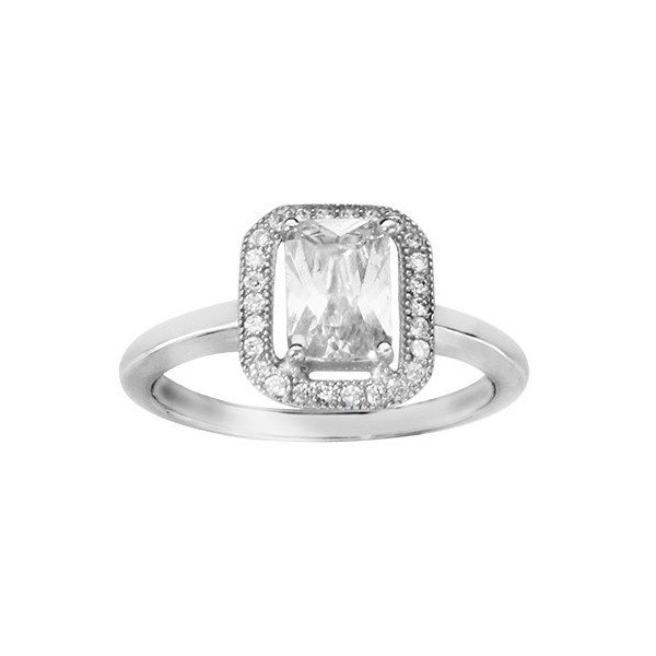 BAGUE ARGENT RHODIE PAVE OXYDE BLANC SERTI AVEC OXYDES MICRO SERTIS, bague femme, 066343