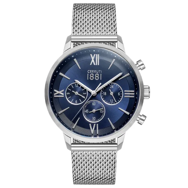 Montre Cerruti 1881 cadran bleu en acier Homme