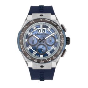 Montre Cerruti homme avec bracelet en silicone bleu et cadran gris et bleu