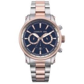 Montre Cerruti 1881 en cuir acier grise et rose gold Homme