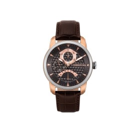 Montre Cerruti 1881 en cuir marron et dorée Homme