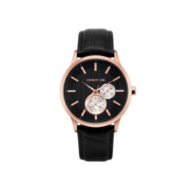 Montre Cerruti 1881 en cuir noire et rose gold Homme