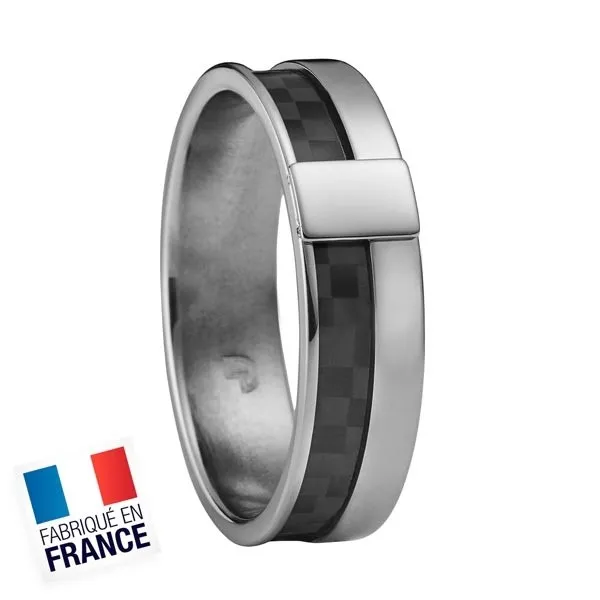 BAgue jourdan en acier poli pour homme