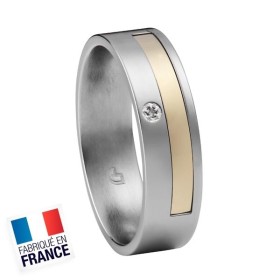Bague Jourdan Hommes - Acier, Or 750 & Diamant DK 308 H