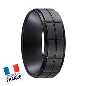 Bague Jourdan Hommes - Acier rose et plaqué noir - Vesta