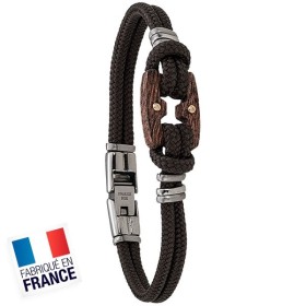 Bracelet Jourdan Homme - Acier et hematite marron/bleu