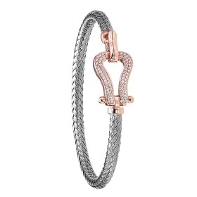 Bracelet Jourdan Lyre argent bicolore rose