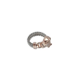 Bague Una Storia en argent gris et tête de tigre doré rosé