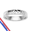 BAGUE ARGENT RHODIÉ STYLE ALLIANCE MARTELEE