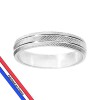 Alliance argent rhodié - Diamantée 2 filets - 3mm