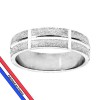 Alliance argent rhodié - Granitée diamantée - 6mm