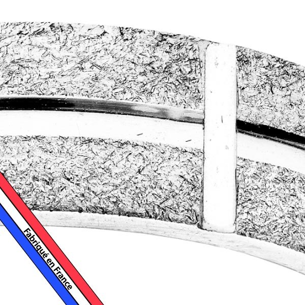 Alliance argent rhodié - Granitée diamantée - 6mm