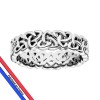 Alliance argent rhodié - Motif triskel entrelacé - 6mm