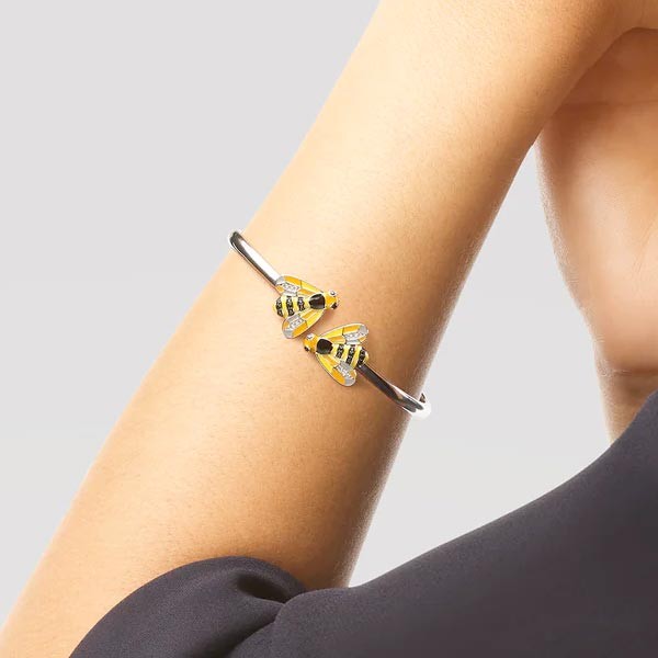 Bracelet jonc abeille rigide - Una Storia