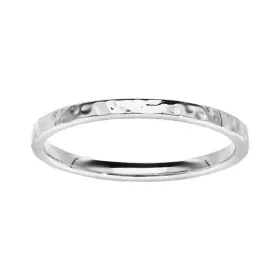Alliance argent rhodié - Style alliance fine martelée - 2mm