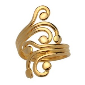 BAGUE PLAQUE OR FANTAISIE