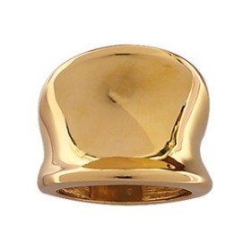 BAGUE PLAQUE OR INCURVEE
