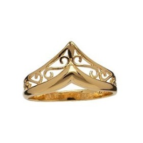 BAGUE FORME POINTE PLAQUE OR