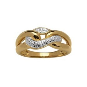BAGUE ENTRELACE PLAQUE OR
