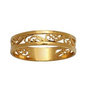 BAGUE ANNEAU MOTIF ANCIEN PLAQUE OR