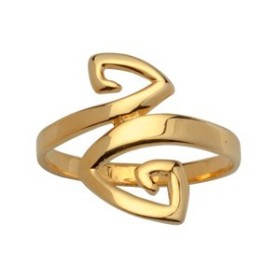 BAGUE ZIG ZAG PLAQUE OR