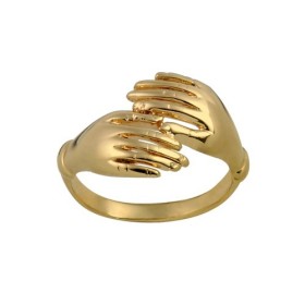 BAGUE PLAQUE OR 2 MAINS