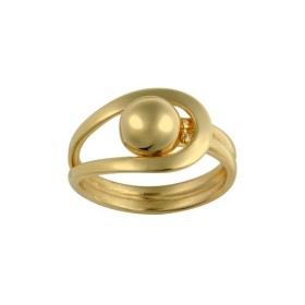 BAGUE PLAQUE OR BOULE ET BOUCLE
