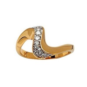 BAGUE ONDULATION OXYDES PLAQUE OR