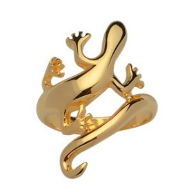 BAGUE SALAMANDRE PLAQUE OR