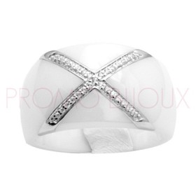 Bague Céramique Blanche - Lisse