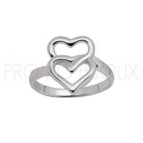 Bague en Argent Double Coeur 064912