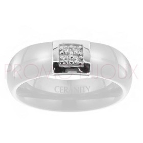Bague Céramique Blanche - Lisse