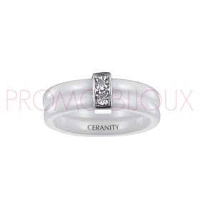 Bague Céramique et Diamants - Céramique Blanche -