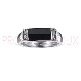 Bague Céramique et Diamants - Céramique Noire -